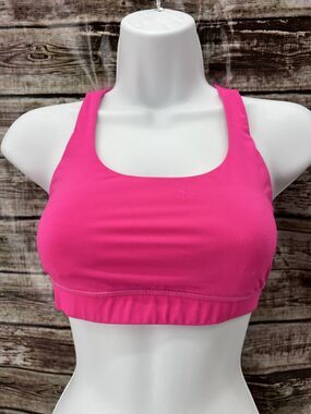 Lululemon Energy Bright Pink Sports Bra With Strappy Back Size 6